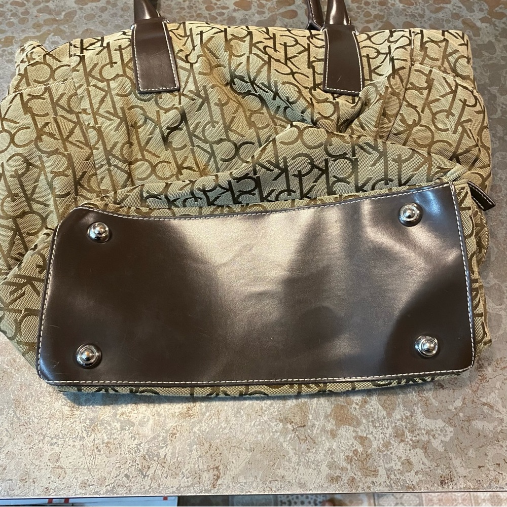 Calvin Klein Tote Bag Woman’s Purse multi Pockets Side pocket Shoulder Bag zip - Picture 8 of 16